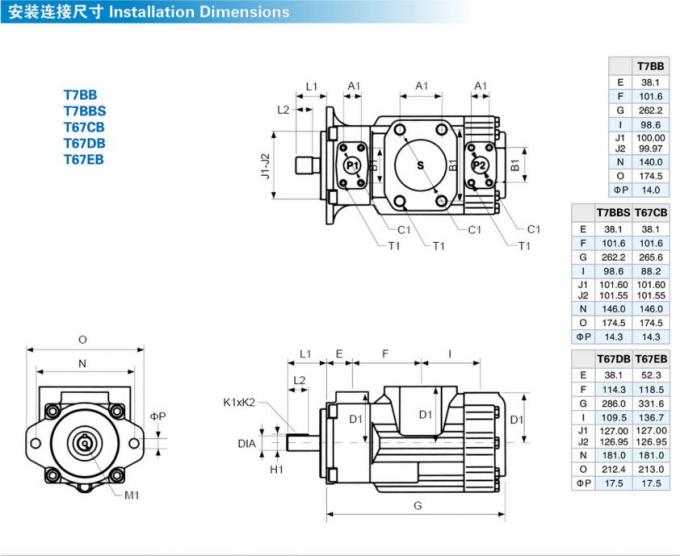 Dauerhafte Hochdruckreihe Fluegelpumpe-Denisons T6 T7 mit einer Jahr-Garantie